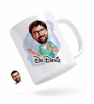 BK Gift Kişiye Özel Erkek Cerrah Karikatürlü Beyaz Kupa Bardak-1