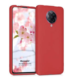 Microsonic Matte Silicone Xiaomi Poco F2 Pro Kılıf Kırmızı