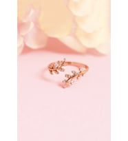 Akasya Çiçeği Ayarlanabilir 14 K Rose Altın Kaplama Kadın Yüzük (Rose)