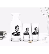 BK Gift Kişiye Özel Renkli Baskılı Çünkü Sen Çölüme Yağmur Oldun Tasarımlı İkili Rakı Bardağı ve Karaf Hediye Seti-8 (Model 1)