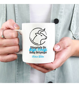 Boğa Erkeğine Hediye İsme Özel Kupa (Beyaz)