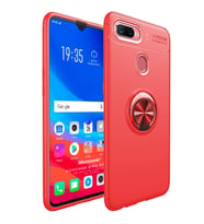 Microsonic Oppo F9 / F9 Pro Kılıf Kickstand Ring Holder Kırmızı