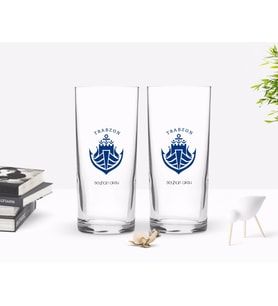 BK Gift Kişiye Özel Renkli Baskılı Trabzon Tasarımlı Turistik İkili Rakı Bardağı Seti-1 (Beyaz)