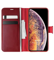 Microsonic Apple iPhone XS Max Kılıf Delux Leather Wallet Kırmızı