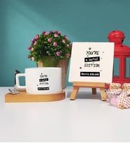 You Are A Limited Edition Ahşap Altlıklı Fincan ve Dekoratif Taş Baskı Hediye Seti