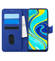 Microsonic Xiaomi Redmi Note 9 Pro Max Kılıf Fabric Book Wallet Lacivert