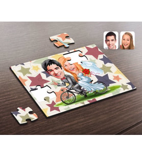 BK Gift Kişiye Özel Evleniyoruz Karikatürlü Ahşap Puzzle-3