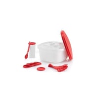Tupperware Kırmızı Yoğurtçu 6 Bardak + 6 Kaşık Yoğurt