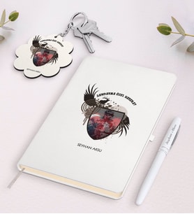 BK Gift Kişiye Özel Jandarma Özel Harekat Beyaz Defter Kalem Ve Anahtarlık Hediye Seti (Model 1)