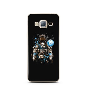 Uzay Astronot Tasarım Süper Şeffaf Silikon Telefon Kılıfı Samsung J3 (2016)