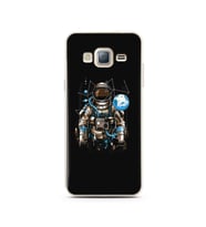 Uzay Astronot Tasarım Süper Şeffaf Silikon Telefon Kılıfı Samsung J3 (2016)