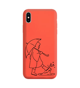Iphone Xs Çizgi Tasarımlı Turuncu Lansman Telefon Kılıfı
