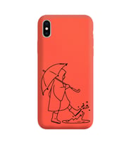Iphone Xs Çizgi Tasarımlı Turuncu Lansman Telefon Kılıfı