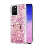 Microsonic Samsung Galaxy A91 Kılıf Glitter Liquid Holder Pembe