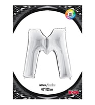 M Harf Kikajoy Gümüş Folyo Balon 102 cm (40 inch)