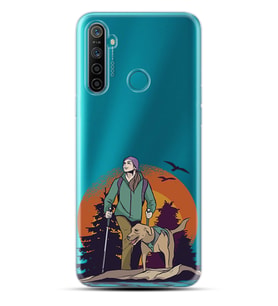 Kılıfland Realme 5İ Kılıf Silikon Resimli Kapak Hiking Dog Forest Stok 462