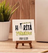 Harita Teknikerine Hediye Taş Dekor