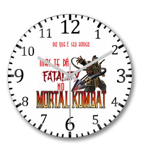 Mortal Kombat Duvar  Saati Bombeli Gercek Cam