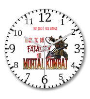 Mortal Kombat Duvar  Saati Bombeli Gercek Cam