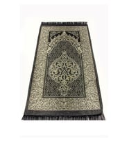 Ekonomik Osmanlı Tafta Seccade - 0150 - Siyah (Çok Renkli)