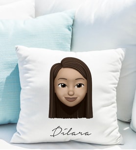 Emoji Kız Stiker Yastığı Kişiye Özel