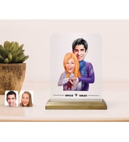 BK Gift Kişiye Özel Sevgililer Karikatürlü Çerçeve-89 (Beyaz)