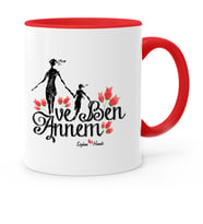 BK Gift Kişiye Özel Annem Ve Ben Kırmızı Kupa Bardak  1