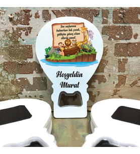 Balon Açacaklı Hediyelik Magnet - Safari Konsept - Bebek, Doğum Günü Hatırası