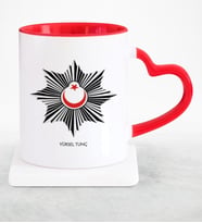 BK Gift Kişiye Özel Mesleki Polis Kırmızı Kalpli Kupa Bardak  1