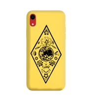 Iphone XR Çizgi Tasarımlı Sarı Lansman Telefon Kılıfı
