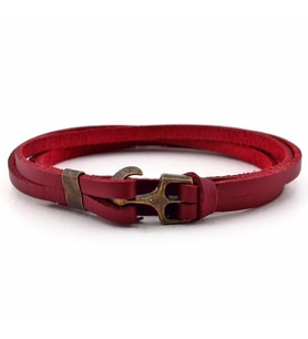 BORDO ORJİNAL GERÇEK DERİ ÇAPALI ERKEK BİLEKLİK BT494