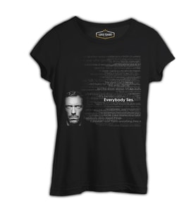 House - Everybody Lies Siyah Bayan Tshirt