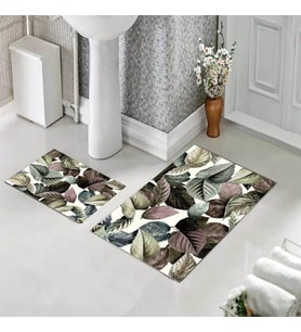 Banyo Halısı Ikili Klozet Takımı Kaymaz Tabanlı (60 xm x 100 cm + 40 cm x 60 cm) 