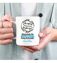 Balık Erkeğine Hediye İsme Özel Kupa (Beyaz)