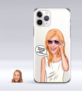 BK Gift Kişiye Özel Bayan Kolay Yetişmiyor Karikatürlü iPhone 11 Pro İnce Şeffaf Silikon Telefon Kapağı-4 (Beyaz)