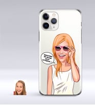 BK Gift Kişiye Özel Bayan Kolay Yetişmiyor Karikatürlü iPhone 11 Pro İnce Şeffaf Silikon Telefon Kapağı-4 (Beyaz)