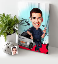 BK Gift Kişiye Özel Bay Polis Karikatür Kanvas Tablo 30x50cm 5