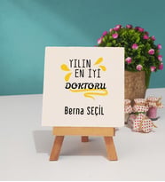 Yılın En İyi Doktoru Tasarımlı Doktora Hediye Doktor Dekoratif Taş Baskı