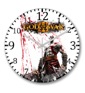 God of War Duvar Saati Bombeli Gercek Cam