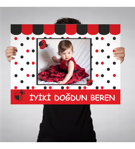 Doğum Günü Afişi Uğur Böceği 70x100cm