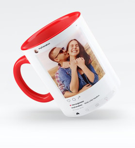 BK Gift Kişiye Özel İnstagram Kırmızı Kupa Bardak