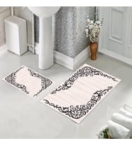 Banyo Halısı Ikili Klozet Takımı Kaymaz Tabanlı (60 xm x 100 cm + 40 cm x 60 cm) 