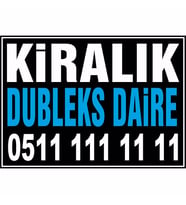Kiralık Dubleks Daire Branda Afişi (Siyah Mavi Renk)