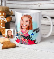 BK Gift Kişiye Özel Bayan Sporcu Karikatürlü Beyaz Kupa Bardak
