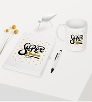 BK Gift Kişiye Özel Süper Öğretmen Temalı Beyaz Defter Kalem Kupa Seti