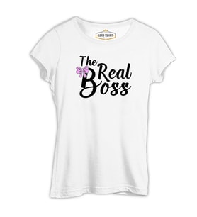 The Real Boss Beyaz Kadın Tshirt