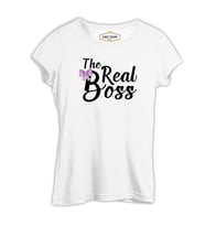 The Real Boss Beyaz Kadın Tshirt