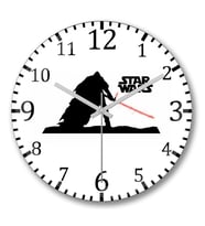 Star  Wars  Duvar Saati Bombeli Gercek Cam