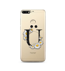 Papatya Harf Tasarım Süper Şeffaf Silikon Telefon Kılıfı Huawei Honor 7c-Y7 (201
