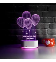 Kişiye Özel Lazer Kesim 3D Tasarım Led Kalpli Balonlar Aydınlatma